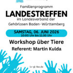 Sa. 06.06.2026 – Workshop über Tiere